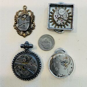 4 Upcycle watch part pendants